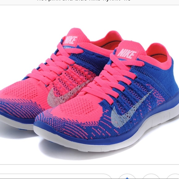 pink and blue nike free run